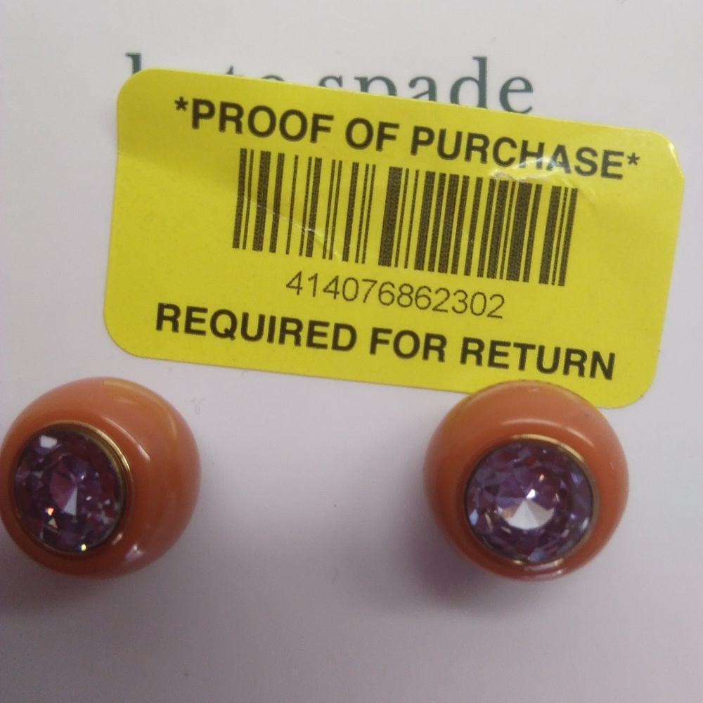 Kate Spade New Round Camel with Rhinestone Earring